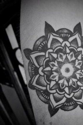 Jimmy Memento says his specialty is mandala tattoos like this one.