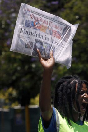 Prepared for the worst ... Nelson Mandela's condition was splashed across the front pages of South Africa's Sunday newspapers.