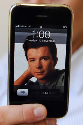 A rickrolled iphone.