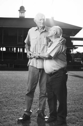 Step back in time: Norm Provan and Arthur Summons re-created John O'Gready's famous 1963 shot 'The Gladiators' at the SCG yesterday to commemorate the photo's 50th anniversary.