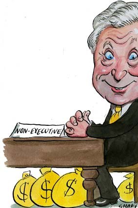 All aboard ... but Russell Scrimshaw comes at a cost. <em>Illustration: John Shakespeare</em>