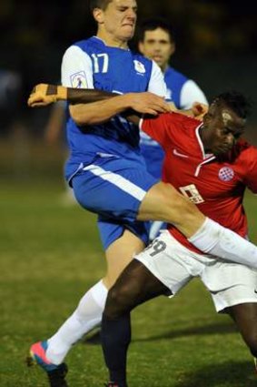 Alex Oloriegbe, right, gets a shot at redemption in the National Premier League play-offs.