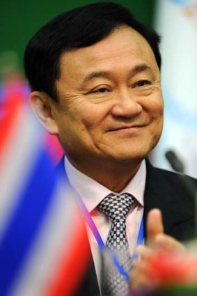 Defiant ... Thaksin Shinawatra in Phnom Penh this week.
