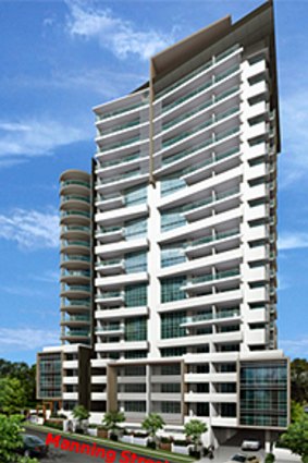 An artist's impression of the apartment tower planned for Milton.