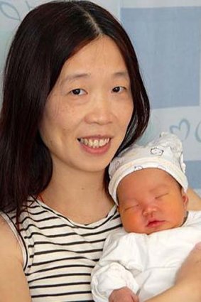 Australian citizen Charlotte Chou with her son Lincoln when he was born.