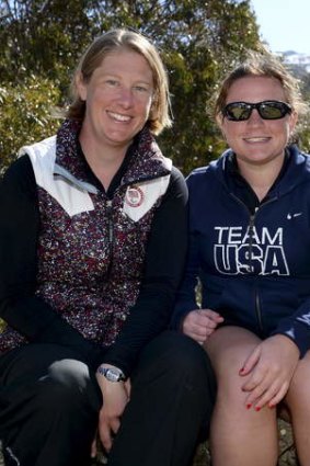 American vision-impaired skier Lindsay Ball, right, with guide Diane Barras.