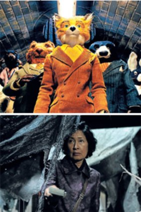 Top to bottom: Wes Anderson’s <i>Fantastic Mr Fox</i>; Hye-ja Kim in <i>Mother</i>; Alice Gautier and Chiara Caselli in <i>Father of my Children</i>.