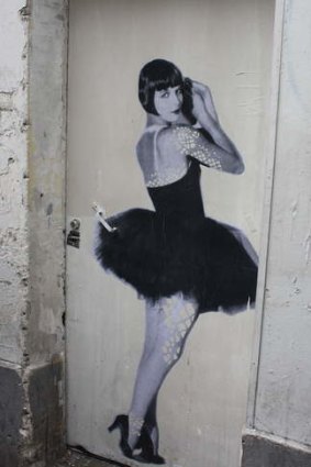 Graffiti pays tribute to Louise Brooks on the streets of Paris.