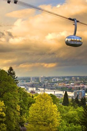 High in the sky ... the Portland Aerial Tram.