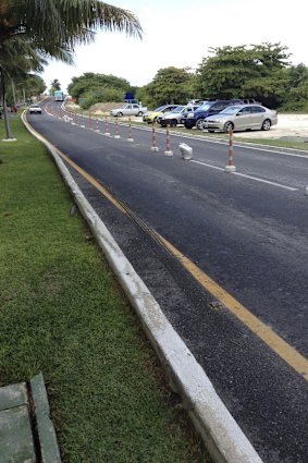 Deadly road: Tony and Kylie were crossing this road when the collision occurred. 