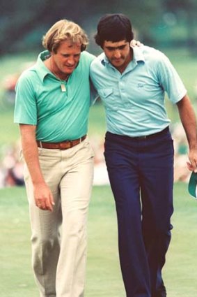 Mates: Jack Newton and Seve Ballesteros during the 1980 Masters at Augusta.
