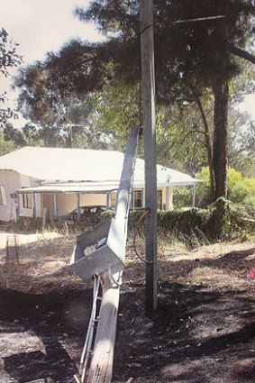 The power pole at a Parkerville property that started the fire.