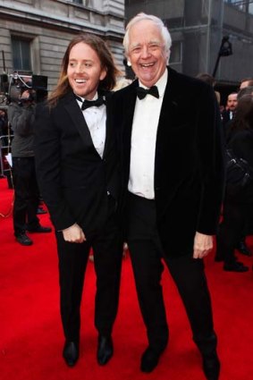 Tim Rice (right) at the Olivier Awards in 2012 with Tim Minchin.