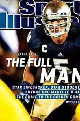 Star man ... Manti Te'o appearead on the front of Sports Illustrated.