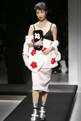 Prada reinvents manga heroines of style in her collection shown at Milan Fashion Week.