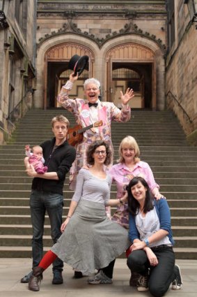 From left, Sammy J, Felicity Ward, Denise Scott (with husband John at rear) and Celia Pacquola in Edinburgh.