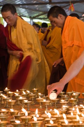 Buddhist ceremony in Tibet.