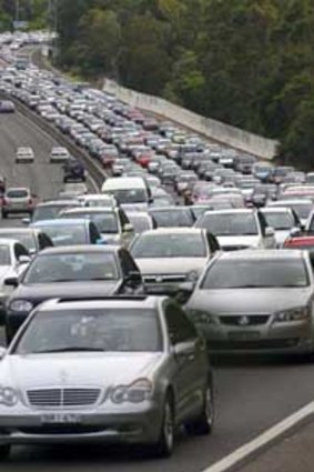 Traffic on Sydney's M4 motorway yesterday.