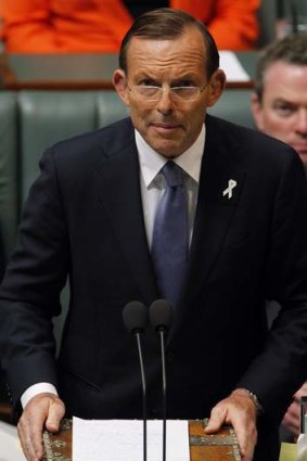Apologising for hurt or embarrassment: Prime Minister Tony Abbott.