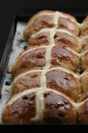 Hot Cross Buns from Babka Bakery Cafe in Fitzroy.
