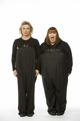 Jennifer with Dawn French on tour.