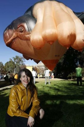 Imaginative responses ... Patricia Piccinini with her work <em>Skywhale</em>.