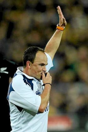 Intimidated? Referee Jaco Peyper of South Africa.