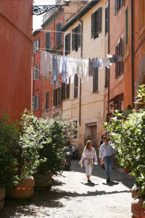 Wandering the streets of Trastevere.