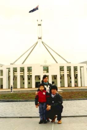 As a child visiting Canberra with his parents.