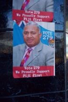 Poster for Voreqe Bainimarama's party, Fiji First.