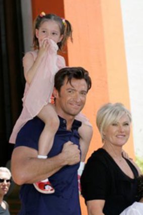 Hugh Jackman, his wife Deborra-Lee Furness and three-year-old daughter Ava.