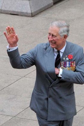 In good spirits ... Prince Charles.