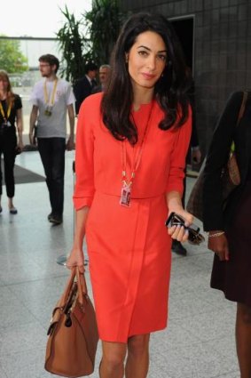Amal Alamuddin on her way to the Global Summit to End Sexual Violence in Conflict in London earlier this year.