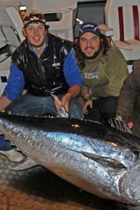 Lightweight ... This 81-kilogram tuna was caught on Monday.