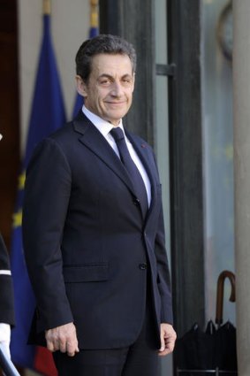 France's President Nicolas Sarkozy at the Elysee Palace.