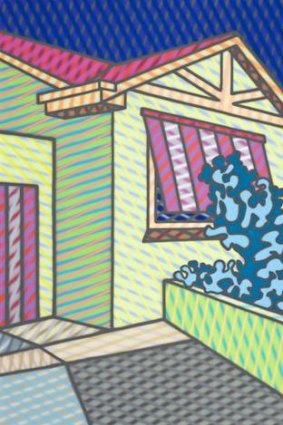 Howard Arkley's 1994 piece <i>Spray Veneer</i> is up for auction later this month.