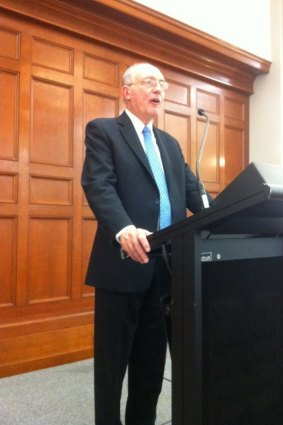 Deputy Prime Minister Warren Truss speaks at the Conservative Club in Brisbane on Wednesday.