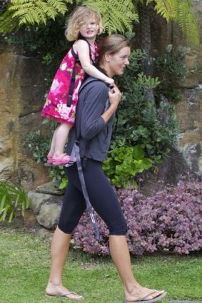 Parents are turning to child carriers like the Piggy-back Rider to avoid back and neck pain.
