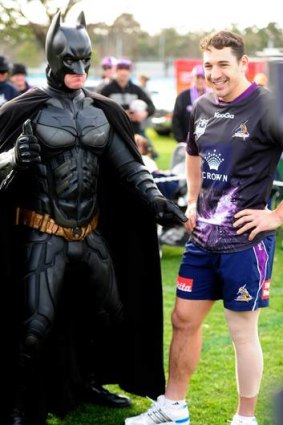 Batman and Slater ... one's a superhero, the other is a comic book character.