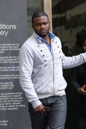The Age, News, picture by Justin McManus. 14/05/2015. County Court. Congolese men charged with offences including kidnapping and aggravated burglary. Mualaba Madjaga