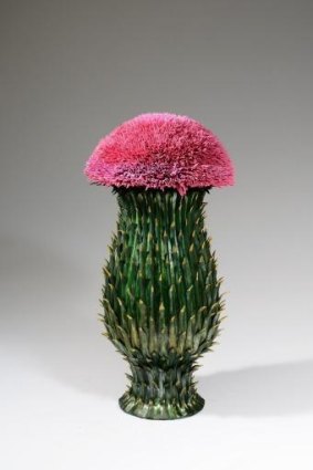 Schoolyard Bully (bull thistle) by Natalie Maras is on display at Form Studio.