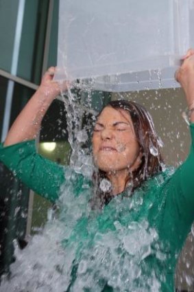 Water matter: Sarah Hanson-Young has dared Scott Morrison, Christine Milne and Clive Palmer to take the challenge.