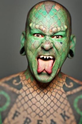 Lick that: The Lizardman of Texas is heading to Ballarat, but this probably isn't his passport photo. 
