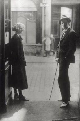 First publisher: James Joyce with Sylvia Beach, the owner of the Shakespeare and Company bookshop in Paris, who first published Ulysses in the 1920s.