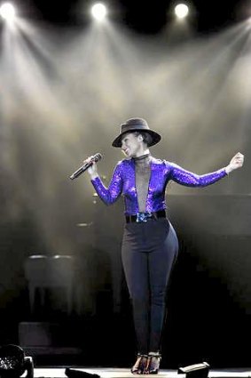 The performer: Alicia Keys on stage in London.