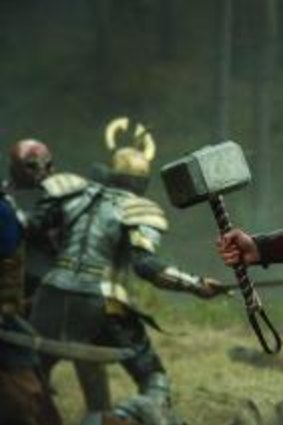 Norse play: Chris Hemsworth muscles up as Thor in the role he is best known for. 