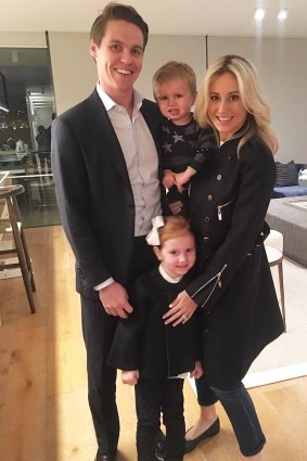 Happier days ... Roxy Jacenko with husband Oliver Curtis, daughter Pixie and son Hunter.