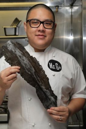 Go natural ... chef Dan Hong with kombu, a seaweed that contains naturally occurring glutamates.
