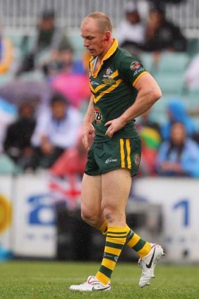 Legend ... Darren Lockyer in the Four Nations match against Papua New Guinea on Sunday.