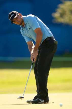 Australian Jason Day putts in the first round of the championship in Texas.